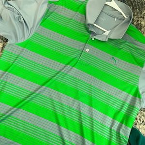 Green/gray PUMA golf polo